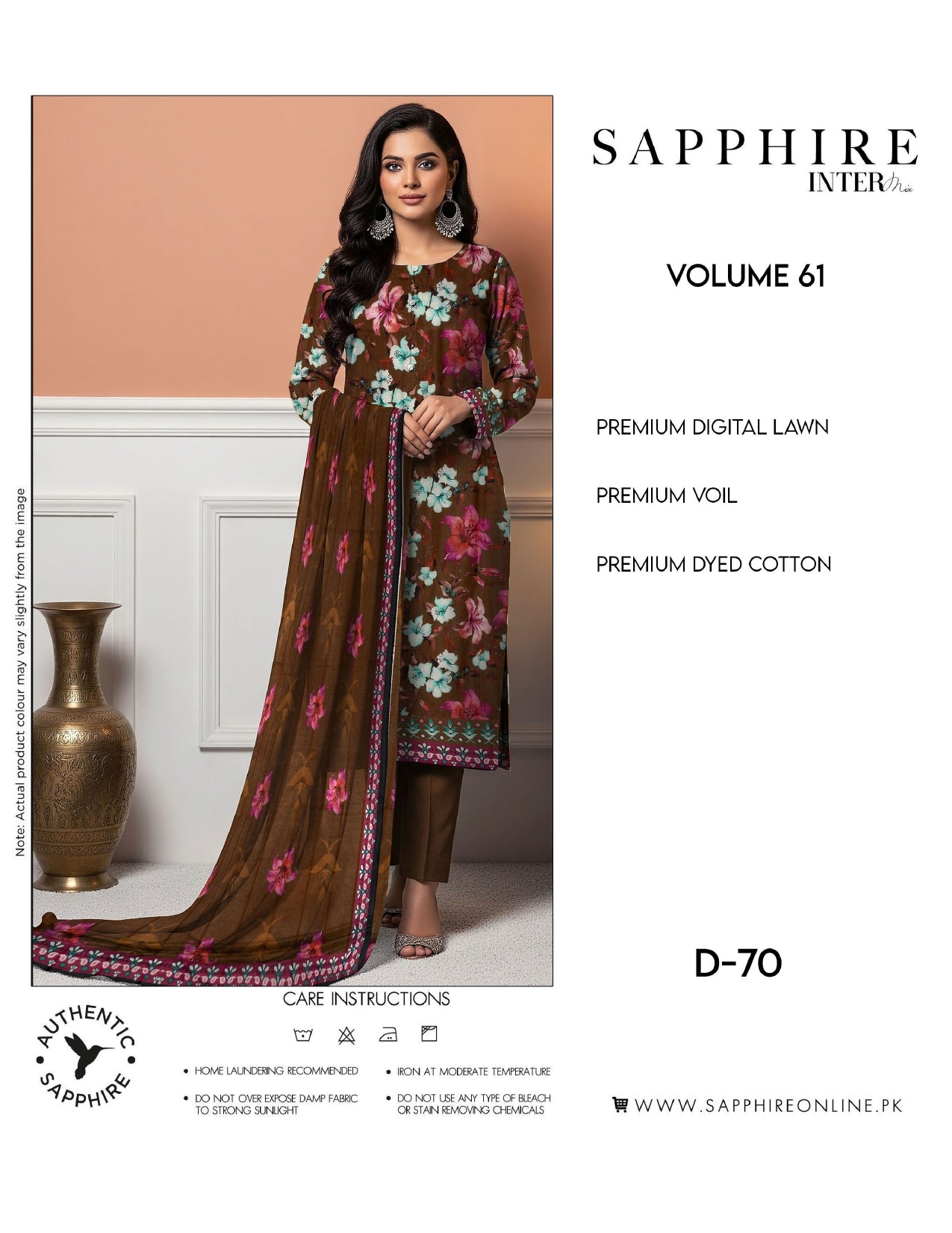 Sapphire Intermix Volume 61 – Elegant Floral Digital Lawn Suit (D-70)