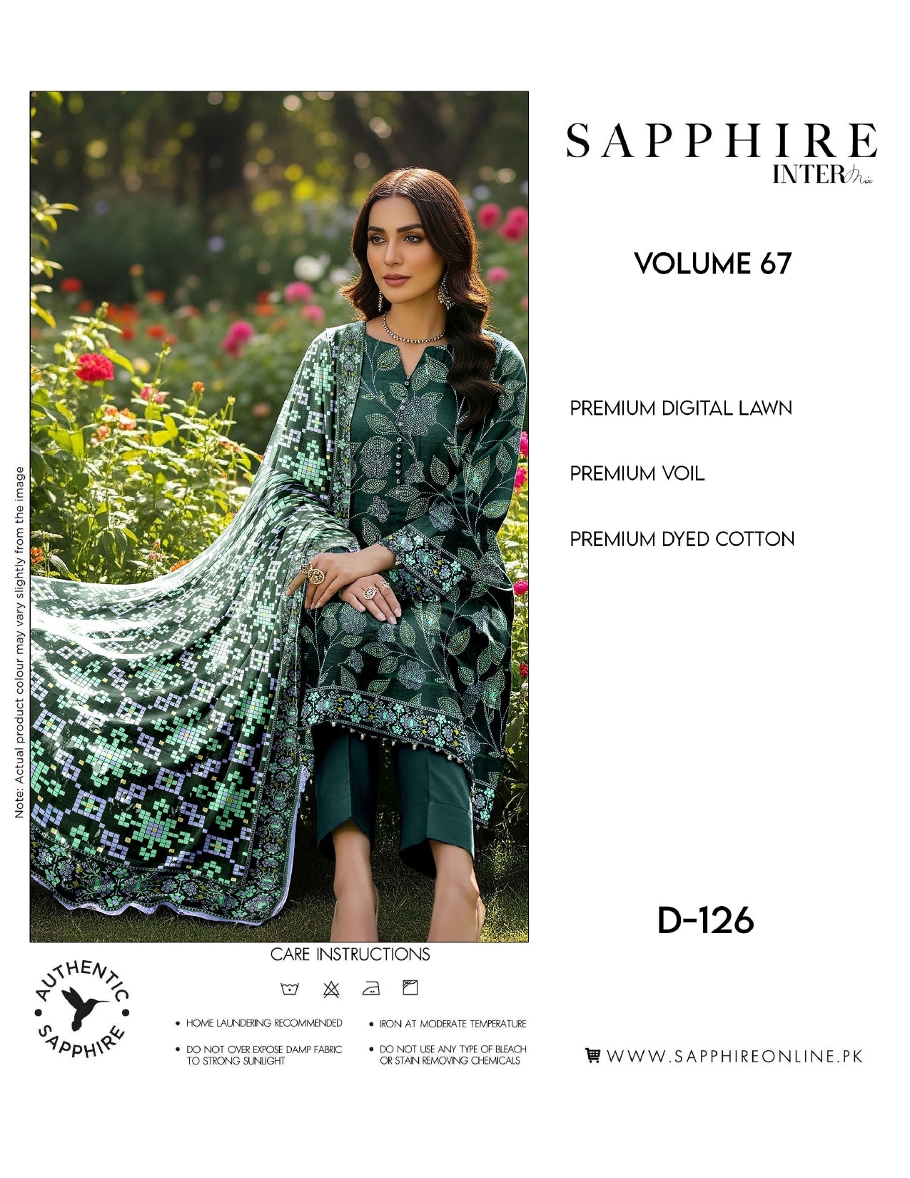 Sapphire Intermix – Volume 67 | Design D-126 Premium Unstitched 3-Piece Lawn Suit