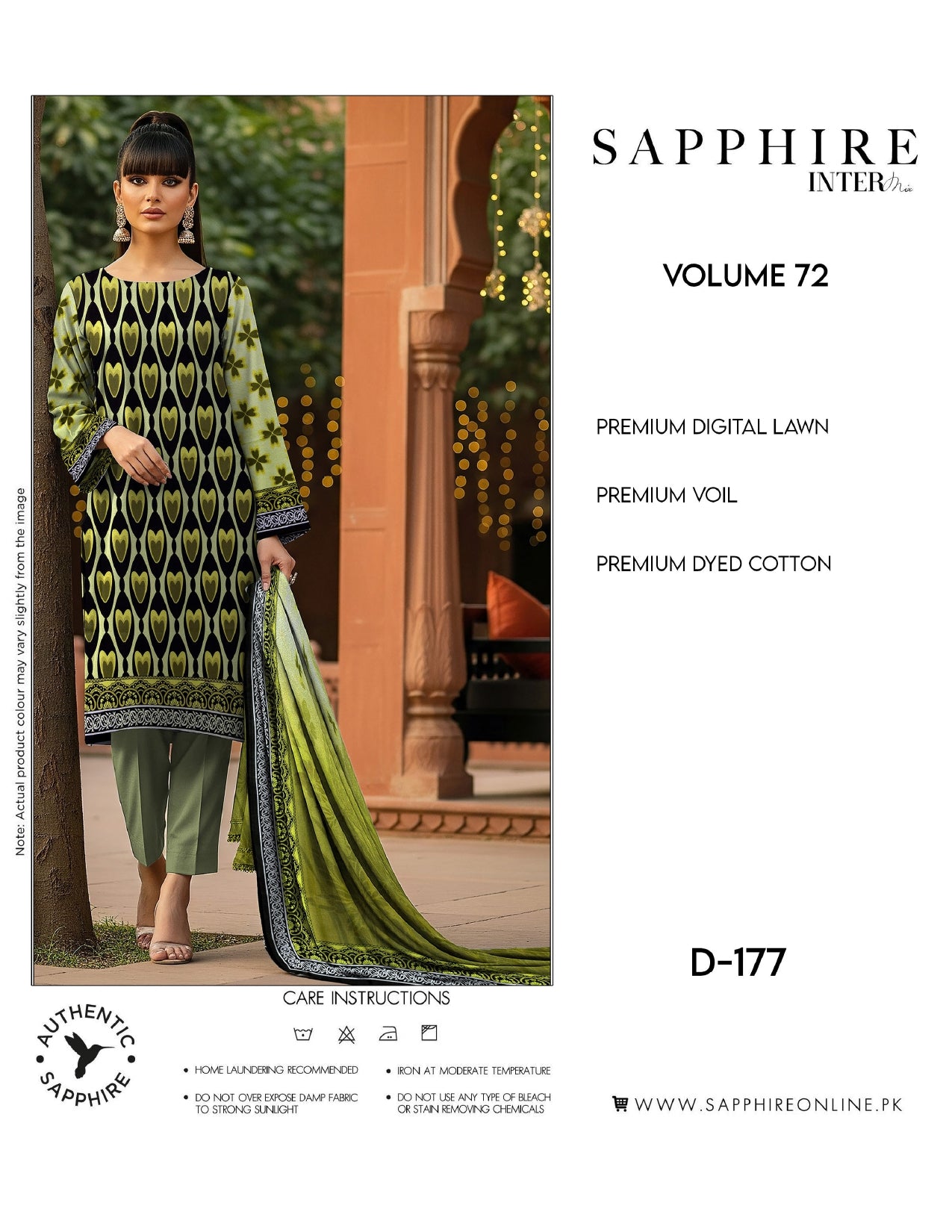 Sapphire Intermix – Volume 72 | Design D-177 Premium Unstitched 3-Piece Lawn Suit