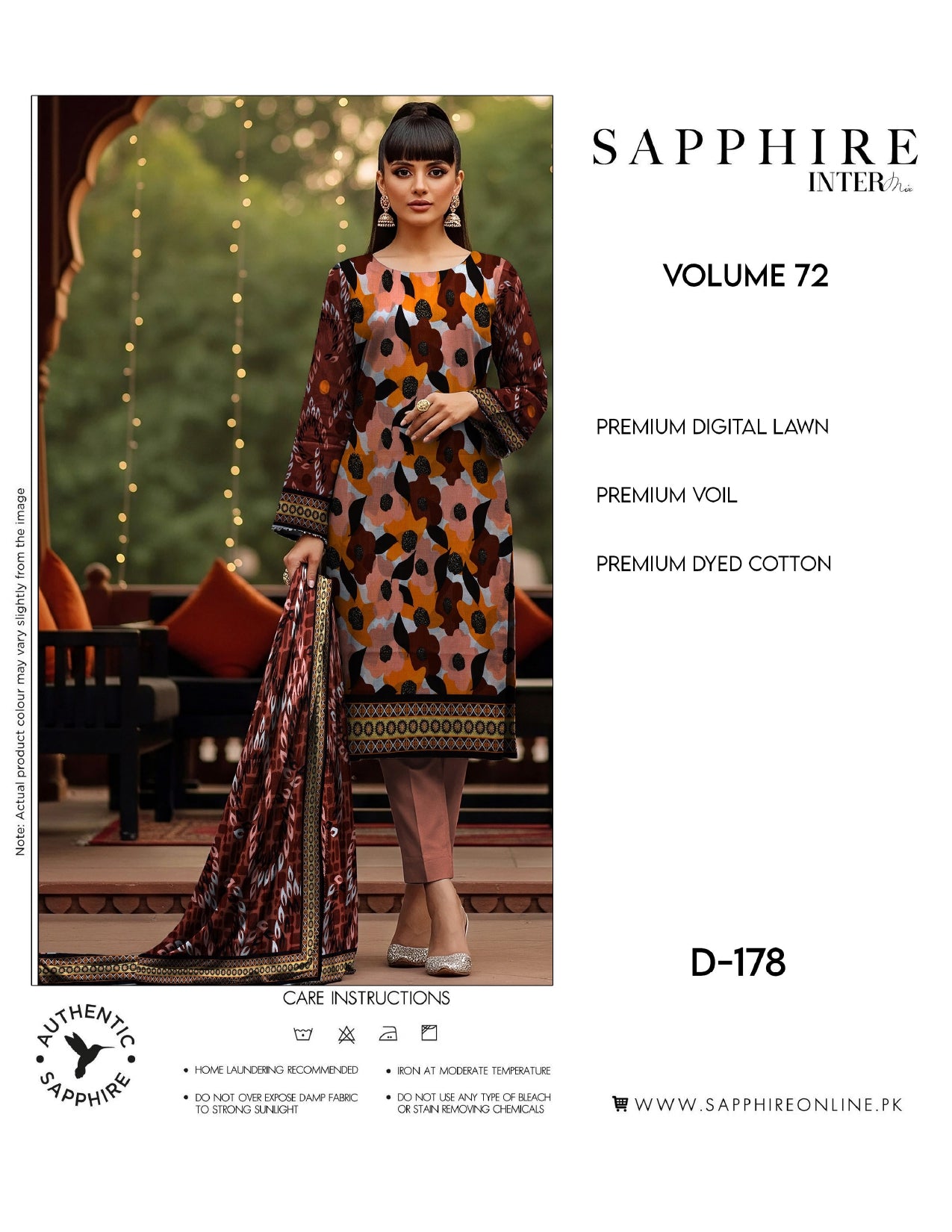 Sapphire Intermix – Volume 72 | Design D-178 Premium Unstitched 3-Piece Lawn Suit