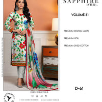 Sapphire Intermix Volume 61 – Elegant Floral Digital Lawn Suit (D-61)