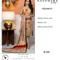 Sapphire Intermix Volume 61 – Elegant Floral Digital Lawn Suit (D-62)
