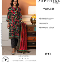 Sapphire Intermix Volume 61 – Elegant Floral Digital Lawn Suit (D-64)