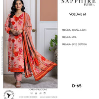Sapphire Intermix Volume 61 – Elegant Floral Digital Lawn Suit (D-65)