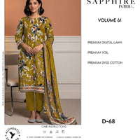 Sapphire Intermix Volume 61 – Elegant Floral Digital Lawn Suit (D-68)