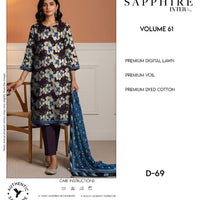 Sapphire Intermix Volume 61 – Elegant Floral Digital Lawn Suit (D-69)
