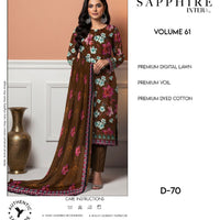 Sapphire Intermix Volume 61 – Elegant Floral Digital Lawn Suit (D-70)
