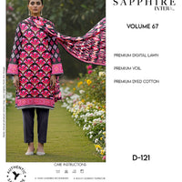 Sapphire Intermix – Volume 67 | Design D-121 Premium Unstitched 3-Piece Lawn Suit