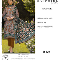 Sapphire Intermix – Volume 67 | Design D-122 Premium Unstitched 3-Piece Lawn Suit (Copy)