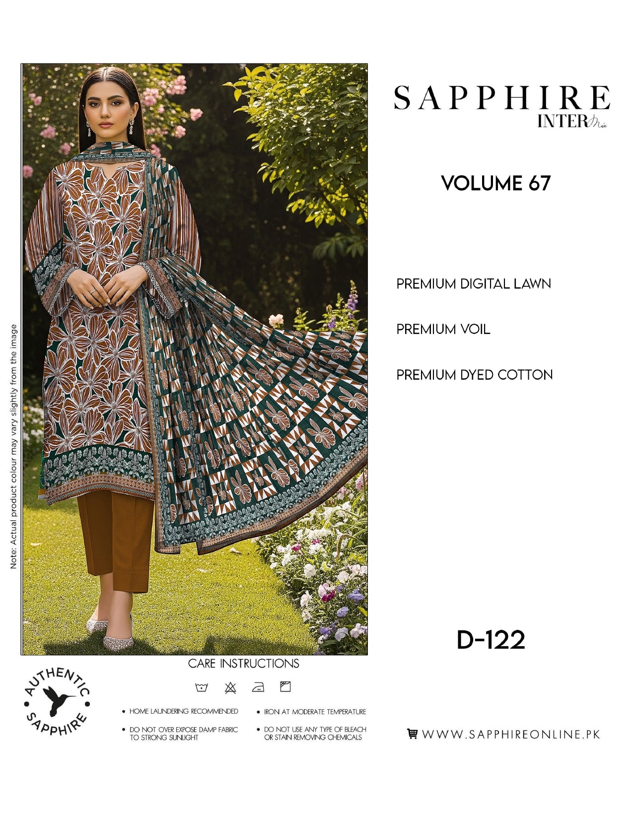 Sapphire Intermix – Volume 67 | Design D-122 Premium Unstitched 3-Piece Lawn Suit (Copy)