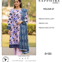 Sapphire Intermix – Volume 67 | Design D-123 Premium Unstitched 3-Piece Lawn Suit