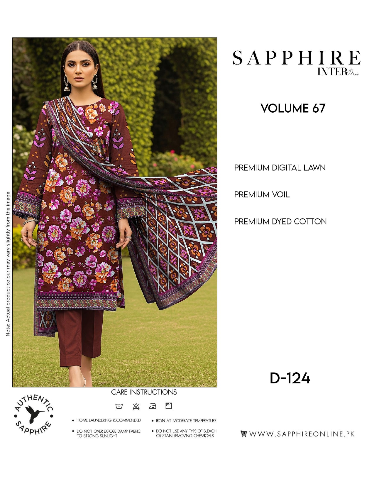 Sapphire Intermix – Volume 67 | Design D-124 Premium Unstitched 3-Piece Lawn Suit (Copy)