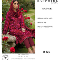 Sapphire Intermix – Volume 67 | Design D-125 Premium Unstitched 3-Piece Lawn Suit