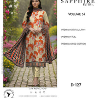 Sapphire Intermix – Volume 67 | Design D-127 Premium Unstitched 3-Piece Lawn Suit