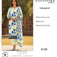 Sapphire Intermix – Volume 67 | Design D-129 Premium Unstitched 3-Piece Lawn Suit