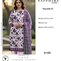 Sapphire Intermix – Volume 67 | Design D-130 Premium Unstitched 3-Piece Lawn Suit