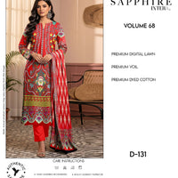 Sapphire Intermix – Volume 68 | Design D-131 Premium Unstitched 3-Piece Lawn Suit