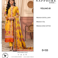 Sapphire Intermix – Volume 68 | Design D-133 Premium Unstitched 3-Piece Lawn Suit