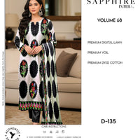 Sapphire Intermix – Volume 68 | Design D-135 Premium Unstitched 3-Piece Lawn Suit