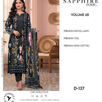 Sapphire Intermix – Volume 68 | Design D-137 Premium Unstitched 3-Piece Lawn Suit