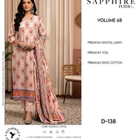 Sapphire Intermix – Volume 68 | Design D-138 Premium Unstitched 3-Piece Lawn Suit