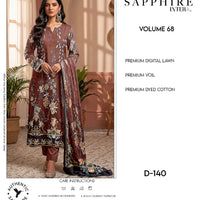 Sapphire Intermix – Volume 68 | Design D-140 Premium Unstitched 3-Piece Lawn Suit