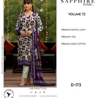 Sapphire Intermix – Volume 72 | Design D-173 Premium Unstitched 3-Piece Lawn Suit