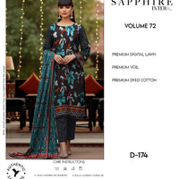 Sapphire Intermix – Volume 72 | Design D-174 Premium Unstitched 3-Piece Lawn Suit