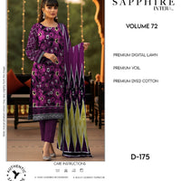 Sapphire Intermix – Volume 72 | Design D-175 Premium Unstitched 3-Piece Lawn Suit