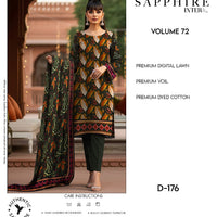 Sapphire Intermix – Volume 72 | Design D-176 Premium Unstitched 3-Piece Lawn Suit