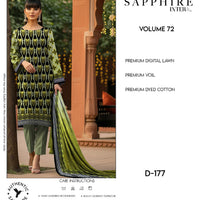 Sapphire Intermix – Volume 72 | Design D-177 Premium Unstitched 3-Piece Lawn Suit