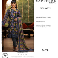 Sapphire Intermix – Volume 72 | Design D-179 Premium Unstitched 3-Piece Lawn Suit