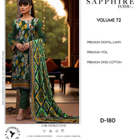 Sapphire Intermix – Volume 72 | Design D-180 Premium Unstitched 3-Piece Lawn Suit